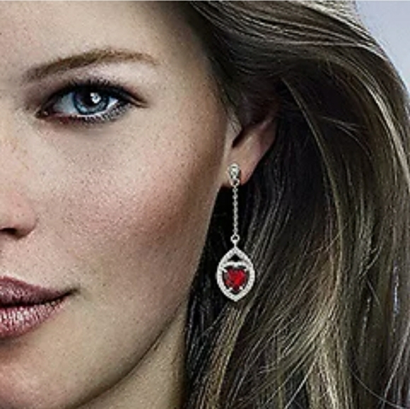 Swarovski Jewelry - NWOT SWAROVSKI RED & CRYSTAL EARINGS